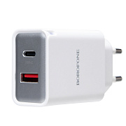 Адаптер Сетевой Borofone BN16 Tough PD USB/Type-C 45W (white)