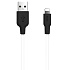 Кабель USB - Apple lightning Hoco X21 Silicone 10W 100см 2A  (black/white)