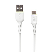 Кабель USB - Type-C budi 158T  100см 2,4A  (white)