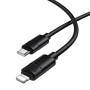 Кабель Type-C - Apple lightning Borofone BX123 Leya 30W 100см 6A  (black)