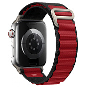 Ремешок - ApW27 Alpine Loop Apple Watch 42/44/45/49 mm текстиль (black/red)
