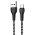 Кабель USB - Type-C Borofone BX39 Beneficial 18W 100см 3A  (black/white)