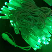 Светодиодная гирлянда Гирлянда уличная нить 100 светодиодов, 8мм, 10 метров, коннектор, зеленый (провод белый)