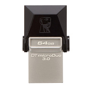 Флэш накопитель USB 64 Гб Kingston DataTraveler MicroDuo3 G2 3.0 OTG (micro USB/USB) (black)