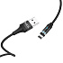 Кабель USB - Apple lightning Hoco U76 Fresh магнитный 10W 120см 2A  (black)