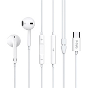 Проводные наушники с микрофоном вкладыши Celebrat E500 Type-C  (white)