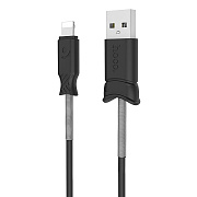 Кабель USB - Apple lightning Hoco X24 Pisces 12W 100см 2,4A  (black)